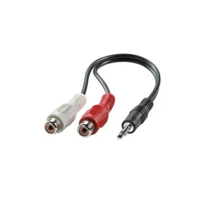 Roline Аудио кабел VALUE, 3.5 mm жак мъжко - 2 x Чинч мъжко, 0.2 m, Стерео, Черен (11.99.4340)