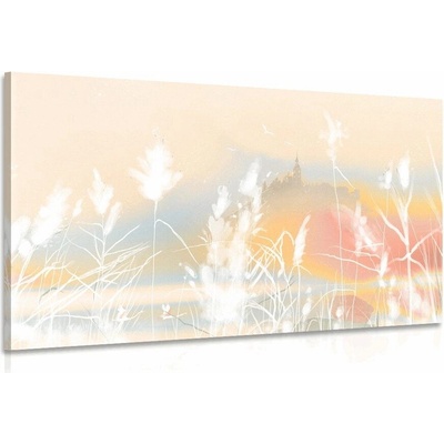 Obraz zámek v pastelové krajině - 40x30