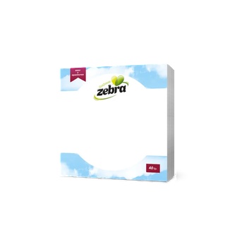 Image 1 of ZEBRA Зебра салфетки White 40 бр 28*28 см (4303-3)