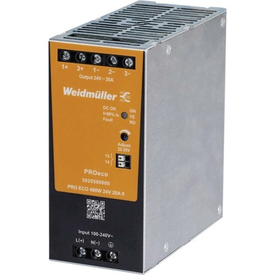 Weidmüller PRO ECO 480W 24V 20A II napájanie, 24 V, 20 A, 480 W