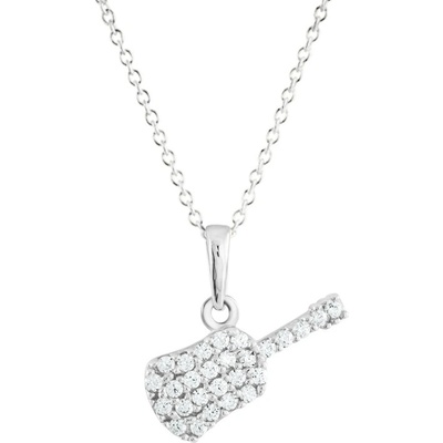 Gemmax Řetízek s kytarou z bílého zlata GLSWB-11841-39271