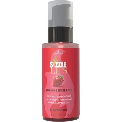 Sensuva Затоплящ "ядлив" масажен гел Sizzle Lips ягода 59 мл