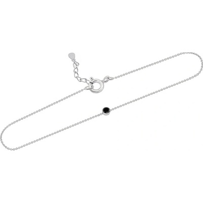 Eppi stříbrný minimalistický s černým diamantem Kelsie BR44231