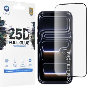 LITO Протектор за iPhone 17 Pro - Lito - 2.5D FullGlue Glass - Черен