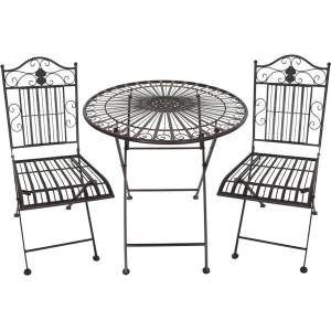 Garden Pleasure Тъмнокафяв метален градински комплект за хранене за 2 - Garden Pleasure (950515)