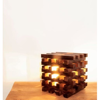 Lampička teak kostka