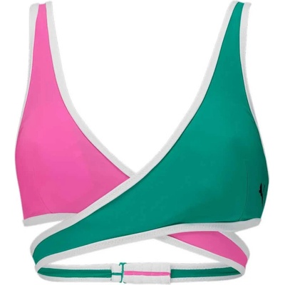 PUMA Contour Plunge bikini top - Pink (Fluo Pink / Green)