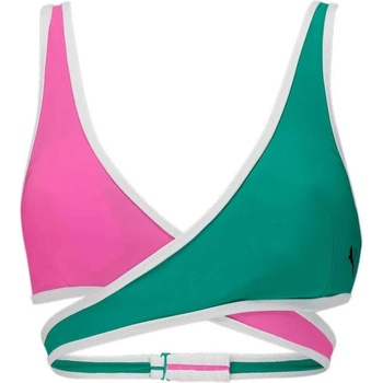 PUMA Contour Plunge bikini top - Pink (Fluo Pink / Green)