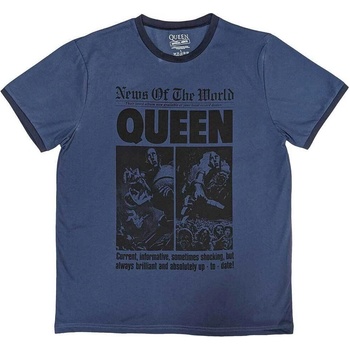 Queen News of the World 40th Front Page Ringer Denim Blue XL Риза (QURG25MD04)