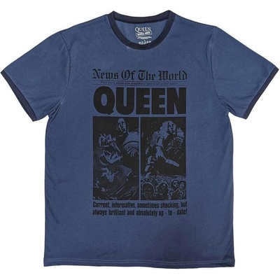Queen News of the World 40th Front Page Ringer Denim Blue XL Риза (QURG25MD04)