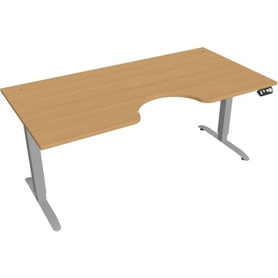 Hobis Office Pro psací stůl Motion MS ERGO 2 Šířka: 180 cm, Barva desky: buk, Barva kovu: šedá RAL 9006 Šířka 120-180 cm / 27 barevných variant