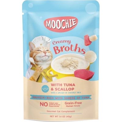 Moochie Krémové vývary s tuniakom a mušľami bez obilnín 40 g