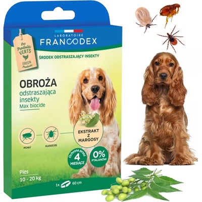Francodex Obojok odpudzujúci hmyz pre stredne veľké psy 60 cm