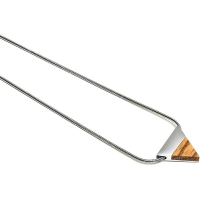 BeWooden Dámska náhrdelník s dreveným detailom lini triangle stříbrná JWN8