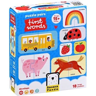 BANANA PANDA Бебешки пъзел Banana Panda 18 в 1 - Първи думи (49261)