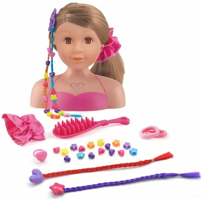 Dolls World Česacia hlava Ashley brunetka 21 cm
