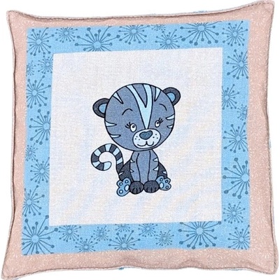 Ovopecka nahřívací polštářek s třešňovými peckami Kočička modrá 15x15 cm