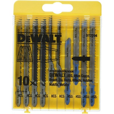 DeWALT DT2294 10-dielna sada pílových listov mix na drevo a kov pre priamočiare píly
