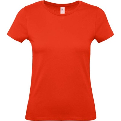 B&C Collection B&C E150 / Дамска тениска с обло деколте - огненочервена S (01002Tu3501)