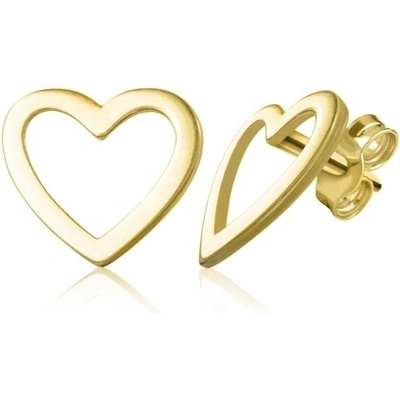 Luxur, Minimalistické náušnice ve tvaru srdce Idol Heart III, žluté zlato, 585-15-3-3045.0Z00.0.00.000.02