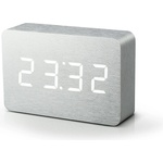 Gingko Design GINGKO Часовник/термометър BRICK - алуминиев ефект с бели цифри (Gingko-GK15W6) Будилник