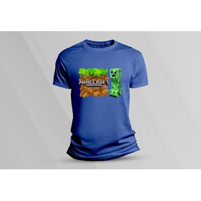 Sandratex dětské bavlněné tričko minecraft 1 královsky modrá