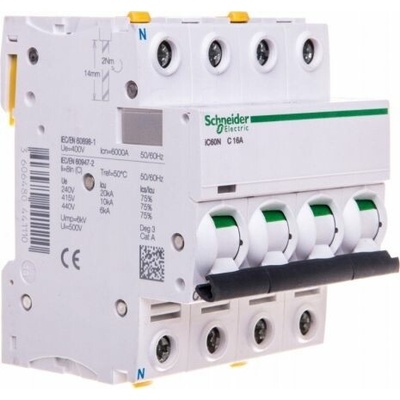 Schneider Electric 4P B 63A 6kA AC iC60N-B63-4 A9F03463