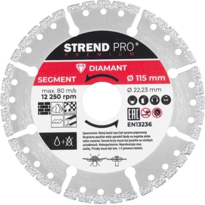 Kotúč Strend Pro Premium, Vacuum brazed, 115 mm, diamantový, rezný, multi