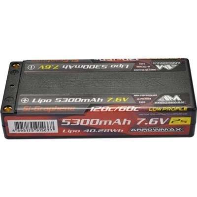 Arrowmax AM LiPo 5300 mAh Low Profile Petite 7.6 V 60C / 120C 5mm Si-Graphene AM-700721