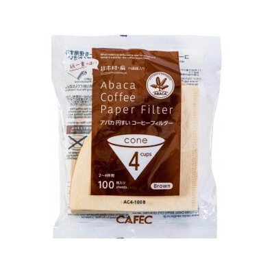 Cafec Abaca Papírové filtry vel. 4 100 ks nebělené