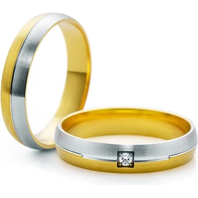 SAVICKI Сватбени халки: двуцветно злато, кръгли. 4 мм