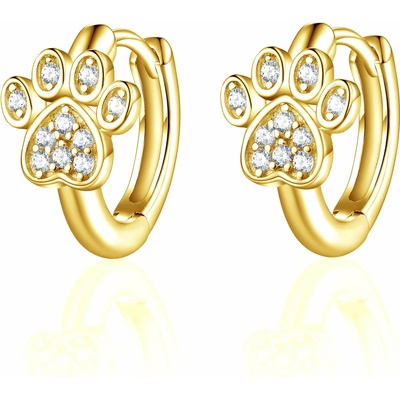 Olivie strieborné náušnice TLAPKA GOLD 8094