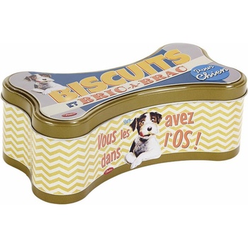 Dóza na sušienky pre psy "Vous l'avez dans l'os" 23 x 12 x H8 cm, plech