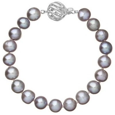 Pavona perlový náramek z říčních perel se zapínáním z bílého 14 karátového zlata 823010.3/9264B grey