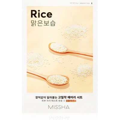 Missha Airy Fit Rice платнена маска с почистващ и освежаващ ефект 19 гр