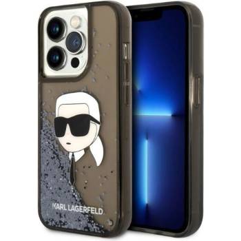 KARL LAGERFELD Кейс Karl Lagerfeld KLHCP14LLNKHCK за iPhone 14 Pro 6.1"", черен / черен, твърд, Glitter Karl Head
