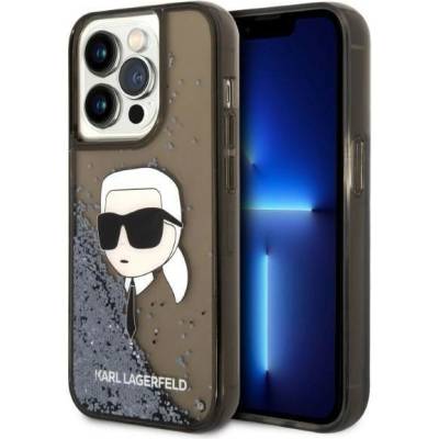 KARL LAGERFELD Кейс Karl Lagerfeld KLHCP14LLNKHCK за iPhone 14 Pro 6.1"", черен / черен, твърд, Glitter Karl Head