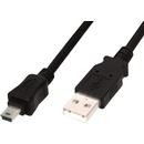Digitus AK-300108-010-S USB USB A samec na B-mini 5pin samec, 2x stíněný, Měď, 1m, černý