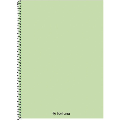 Fortuna Спирална тетрадка на каре FORTUNA Monocolor A/4 70 листа пастелно зелено 01.08680 (01.08680)