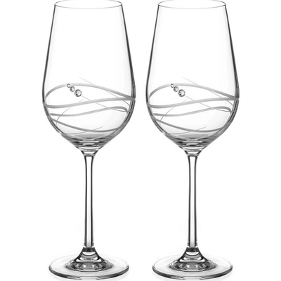 Diamante poháre na biele víno Venezia s kamienkami Swarovski 2 x 350 ml