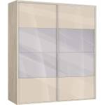 Bogdan Furniture G Двукрилен гардероб с плъзгащи врати Мебели Богдан Модел bm-ava 51, крем гланц със сонома
