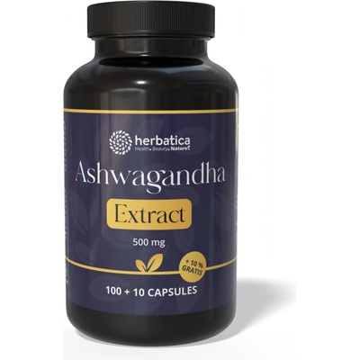 Herbatica Ashwagandha vegánske kapsuly 7% extrakt whitanolidov 110 kapsúl