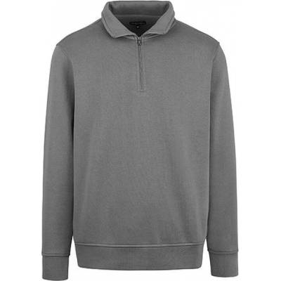 HRM prémiová unisex mikina s krátkým zipem šedá kovová