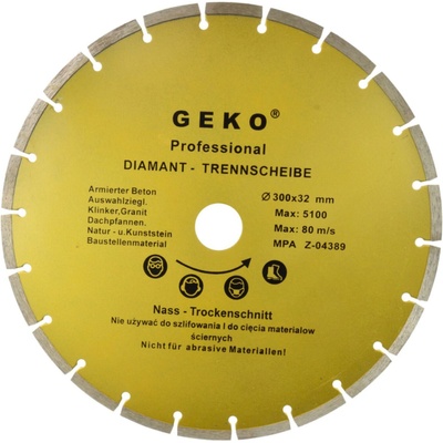 Diamantový kotúč segmentový 300 x 32 x 3,3 mm, GEKO