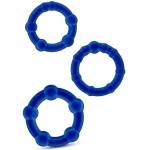 Chisa-novelties Комплект от еластични пенис рингове - пристегачи "rock rings blue" 3 броя