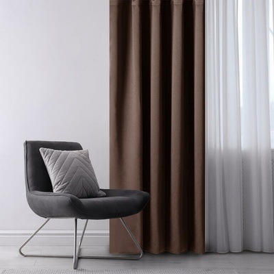Zatemňovací záves blackout RESTILO tmavo hnedý 140 x 245 cm sada 2 ks