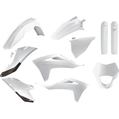 POLISPORT kompletní sada plastů GAS GAS EC 250/300 TPI 21-23; EC-F 250/350 21-23 v sadě kryt světla (8668300003) a kryty tlumičů (8398600012) barva bílá