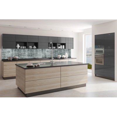 DIMEX ART Фототапет за кухня - сива бетонна стена 350 x 60 см