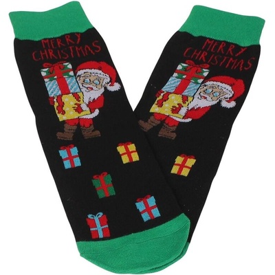 Мъжки коледни чорапи в черно и зелено
