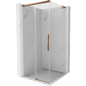 Mexen Rox L плъзгаща се душ кабина 100 x 100 см, прозрачна, розово злато - 8C2L-100-100-60-00 (8C2L-100-100-60-00)